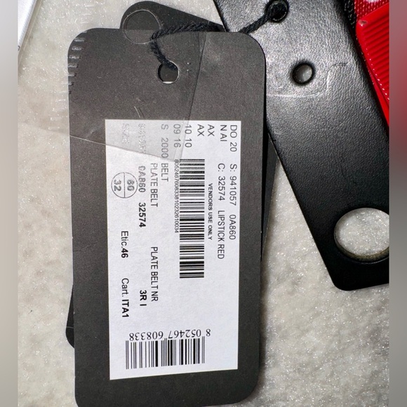 NWT ARMANI EXCHANGE RED LOGO BELT SIZE 80/32 MEDIUM - Picture 6 of 6
